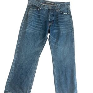 Express Blake Loose Fit Boot Cut blue Jeans